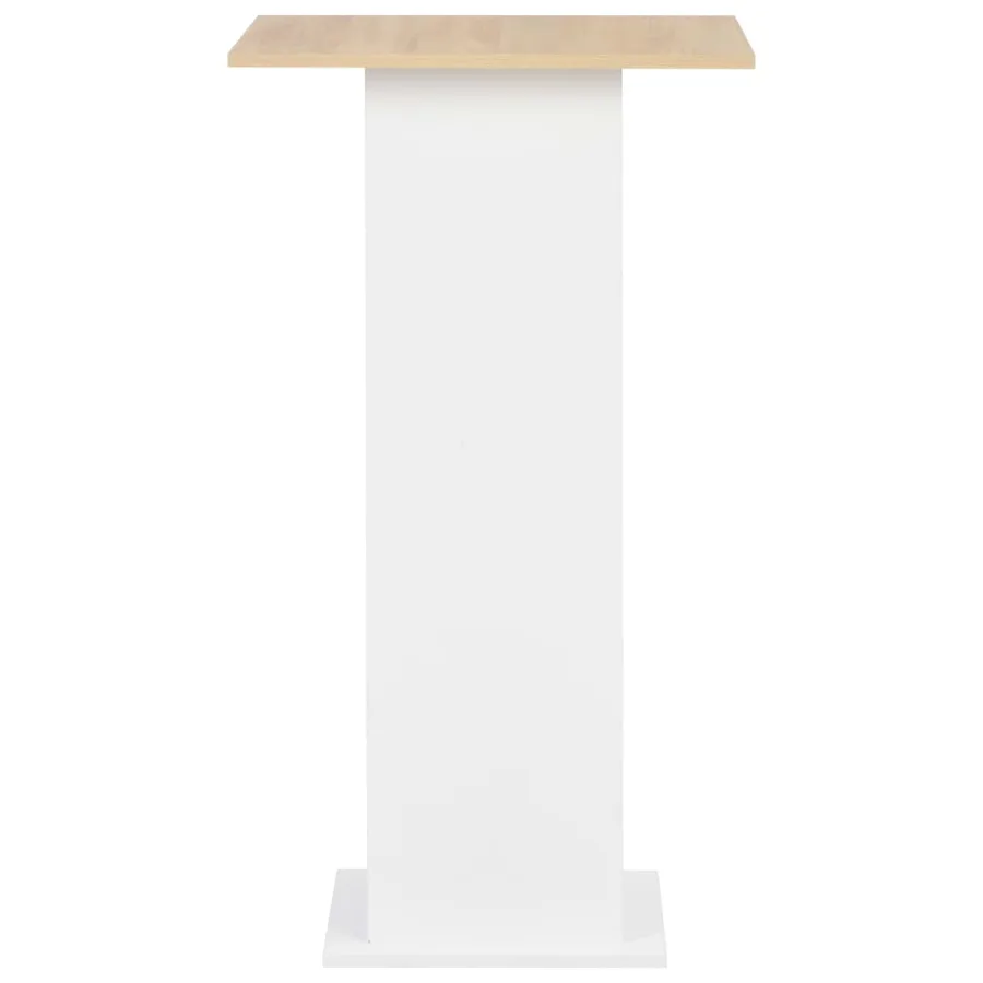 Table de bar Blanc et chêne Sonoma 60x60x110 cm - 3