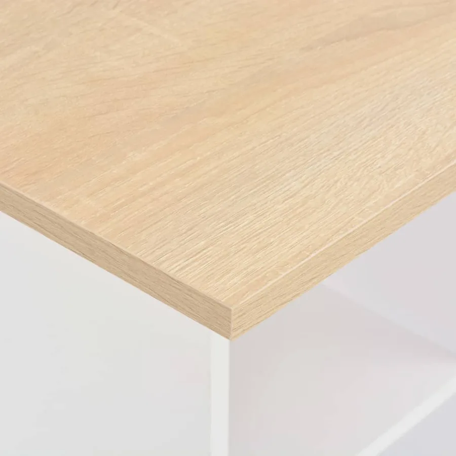 Table de bar Blanc et chêne Sonoma 60x60x110 cm - 4