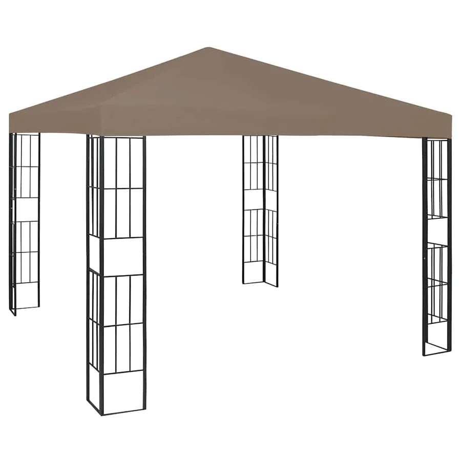 Tonnelle avec guirlande lumineuse à LED 3x3 m Taupe - 3