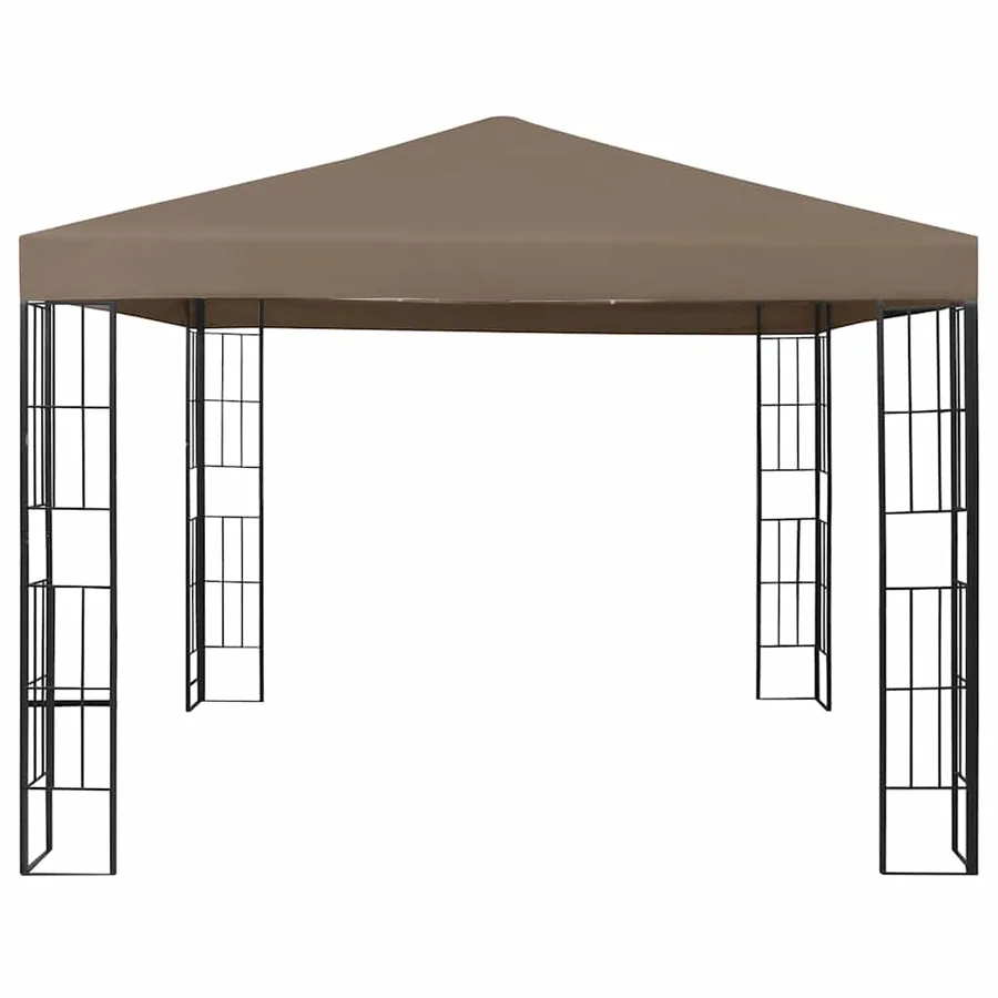 Tonnelle avec guirlande lumineuse à LED 3x3 m Taupe - 4