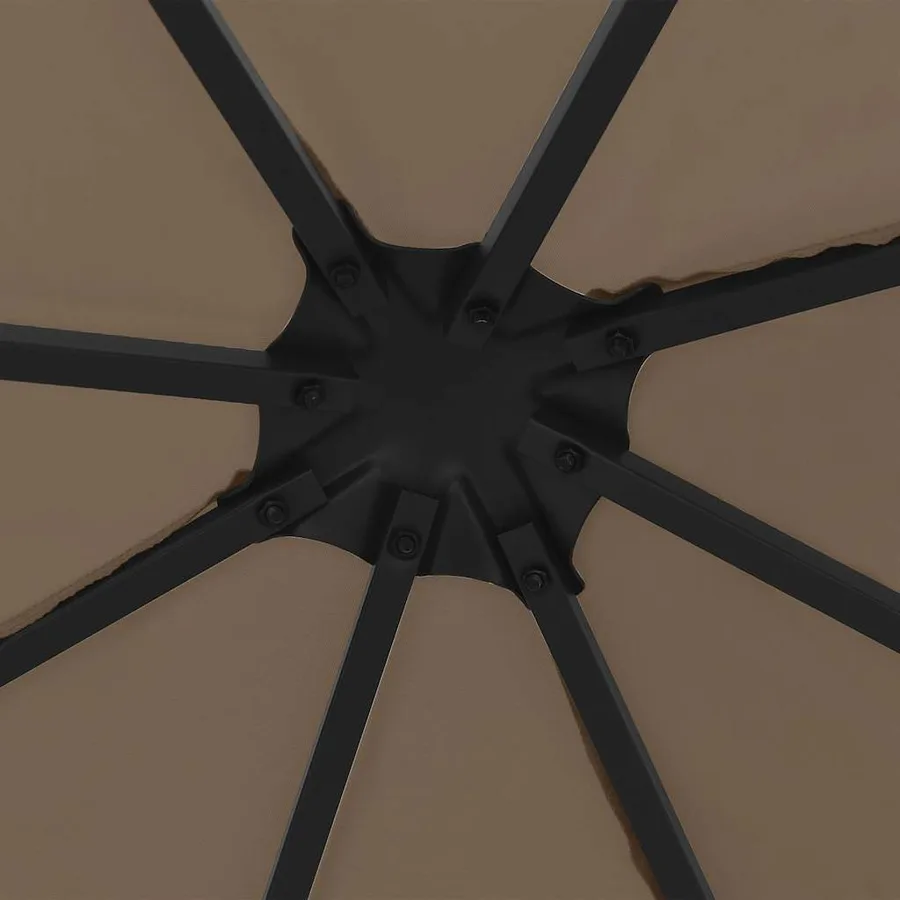 Tonnelle avec guirlande lumineuse à LED 3x3 m Taupe - 8