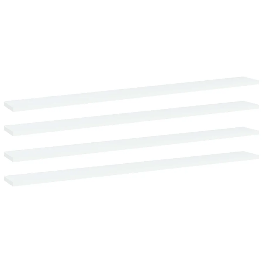 Panneaux de bibliothèque 4 pcs Blanc 100x10x1,5 cm Aggloméré
