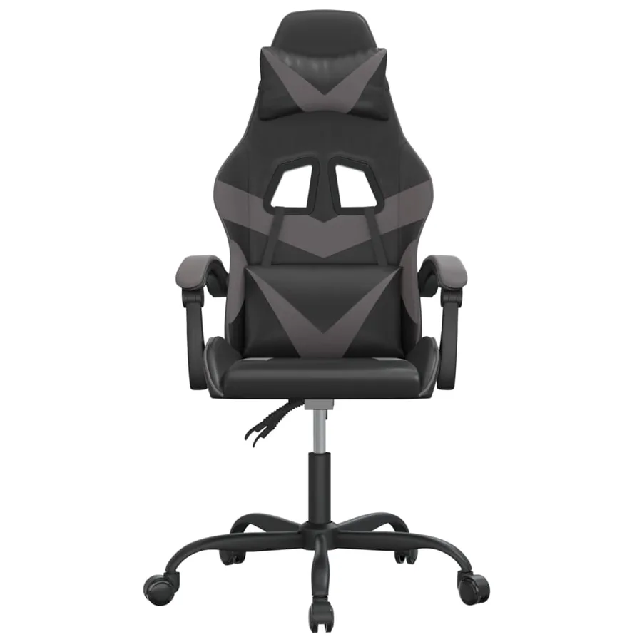 Chaise de jeu pivotante Noir et gris Similicuir - 3