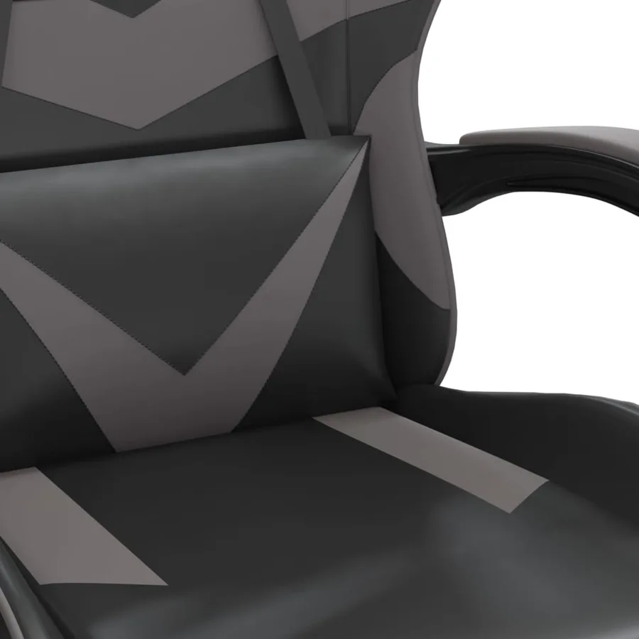 Chaise de jeu pivotante Noir et gris Similicuir - 6