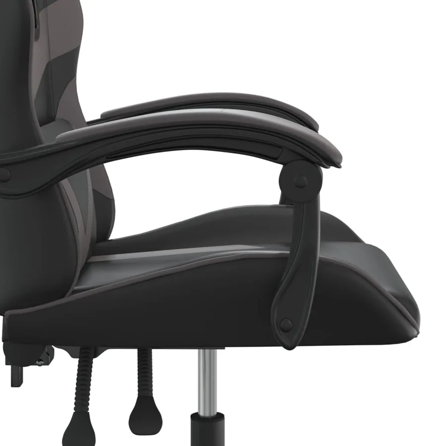 Chaise de jeu pivotante Noir et gris Similicuir - 7