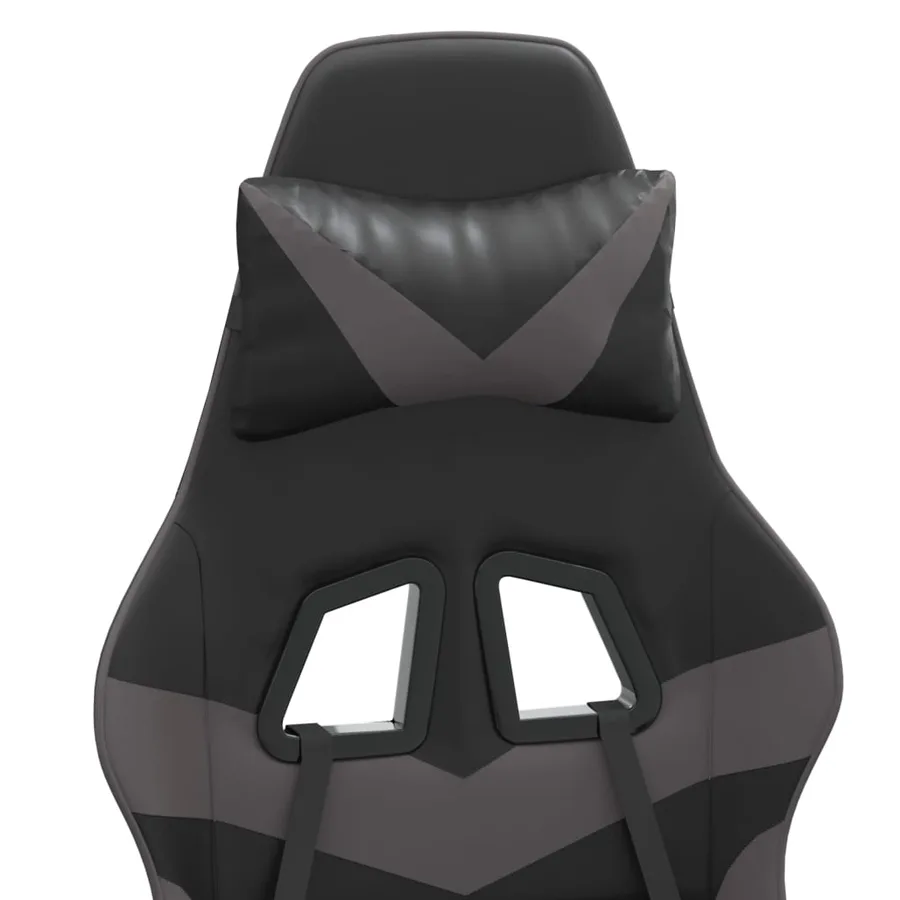Chaise de jeu pivotante Noir et gris Similicuir - 8