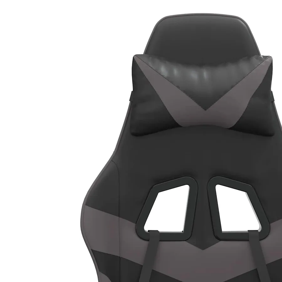 Chaise de jeu pivotante Noir et gris Similicuir - 9
