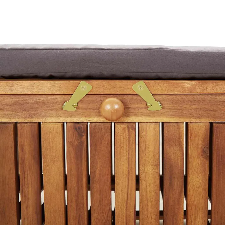 Banc de rangement de jardin avec coussin 126 cm Bois d'acacia - 11