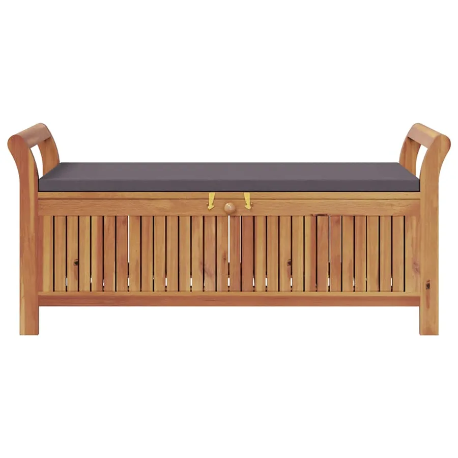 Banc de rangement de jardin avec coussin 126 cm Bois d'acacia - 6