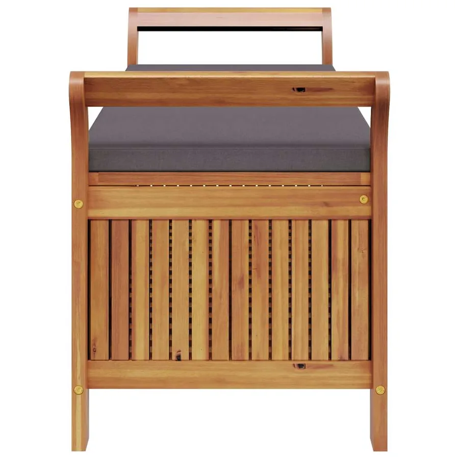 Banc de rangement de jardin avec coussin 126 cm Bois d'acacia - 7