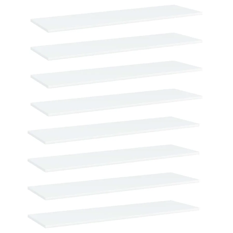 Panneaux de bibliothèque 8 pcs Blanc 100x30x1,5 cm Aggloméré