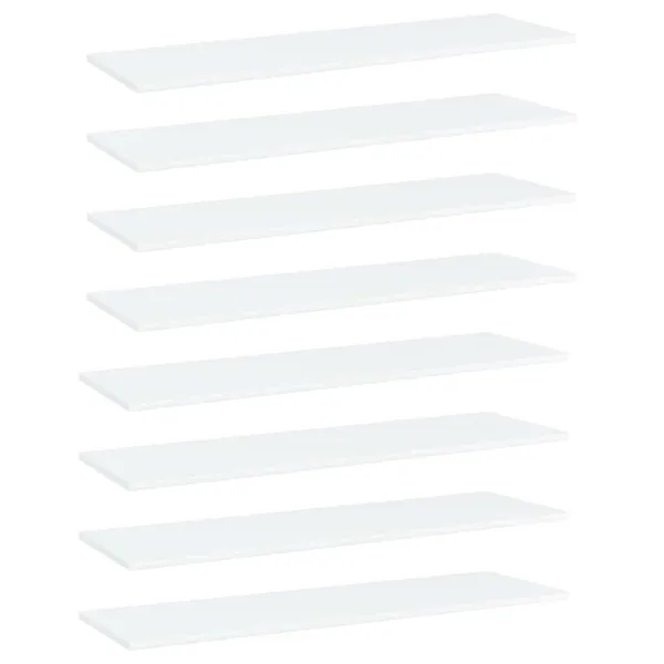 Panneaux de bibliothèque 8 pcs Blanc 100x30x1,5 cm Aggloméré