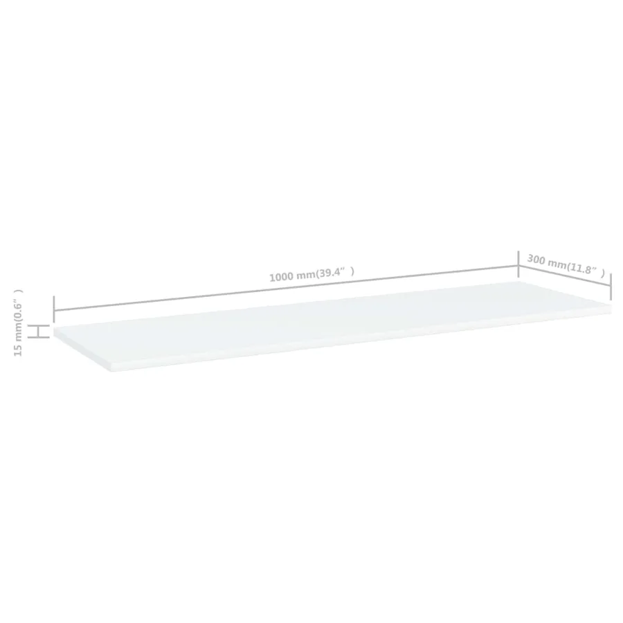 Panneaux de bibliothèque 8 pcs Blanc 100x30x1,5 cm Aggloméré - 5