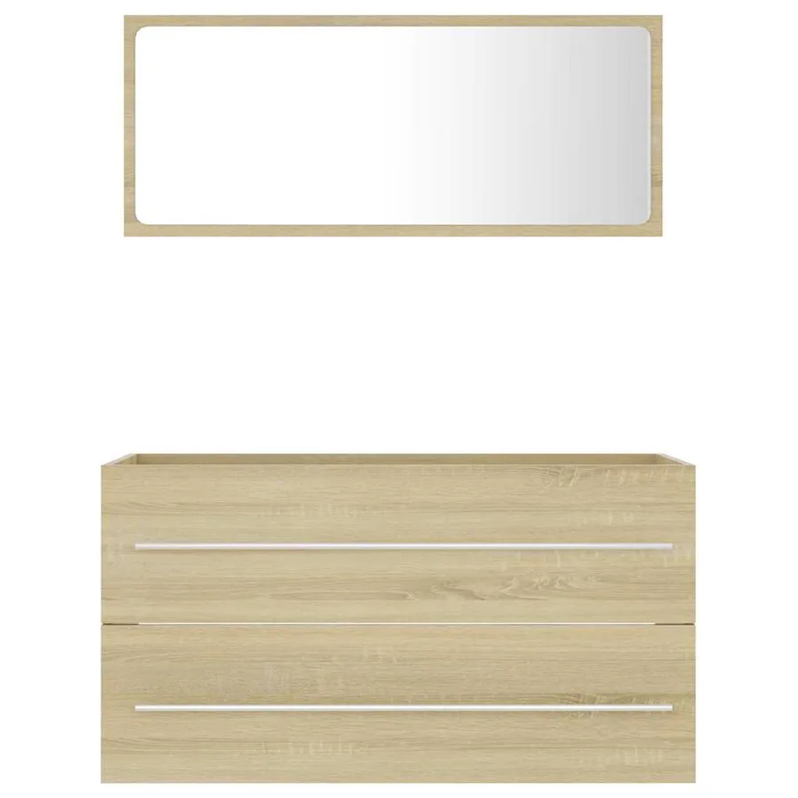 Ensemble de meubles de bain 2 pcs Chêne sonoma Aggloméré - 4