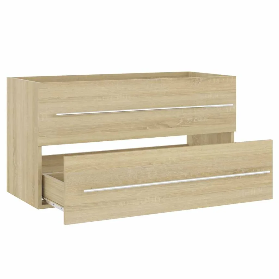 Ensemble de meubles de bain 2 pcs Chêne sonoma Aggloméré - 8