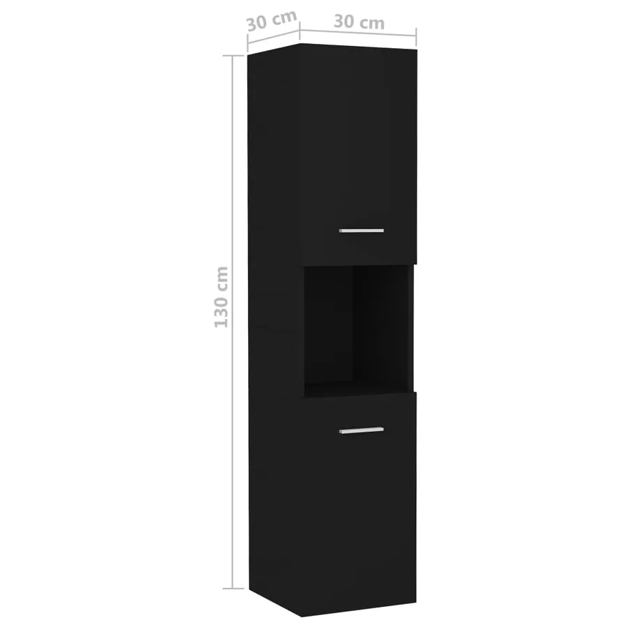 Ensemble de meubles de salle de bain Noir Aggloméré - 16