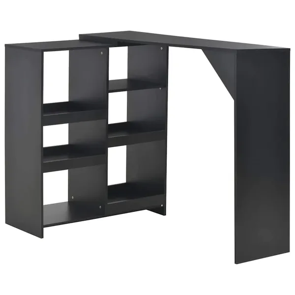 Table de bar avec tablette amovible Noir 138x39x110 cm