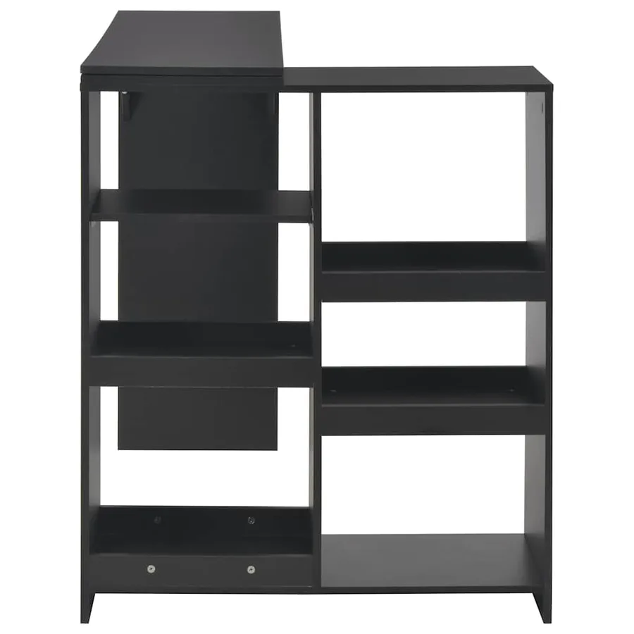 Table de bar avec tablette amovible Noir 138x39x110 cm - 4