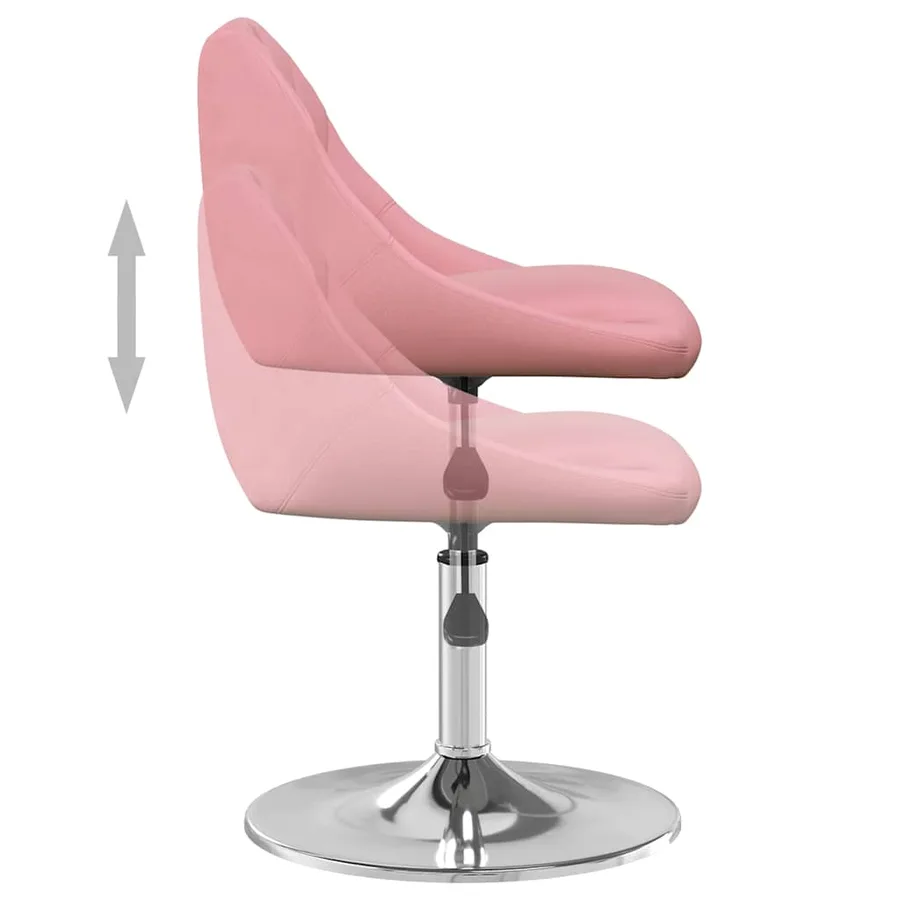 Chaises pivotantes à manger lot de 2 Rose Velours - 7