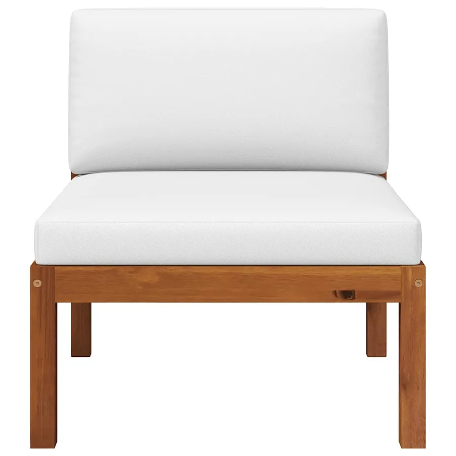 Canapé de jardin central avec coussins en bois d'acacia et corde - 3