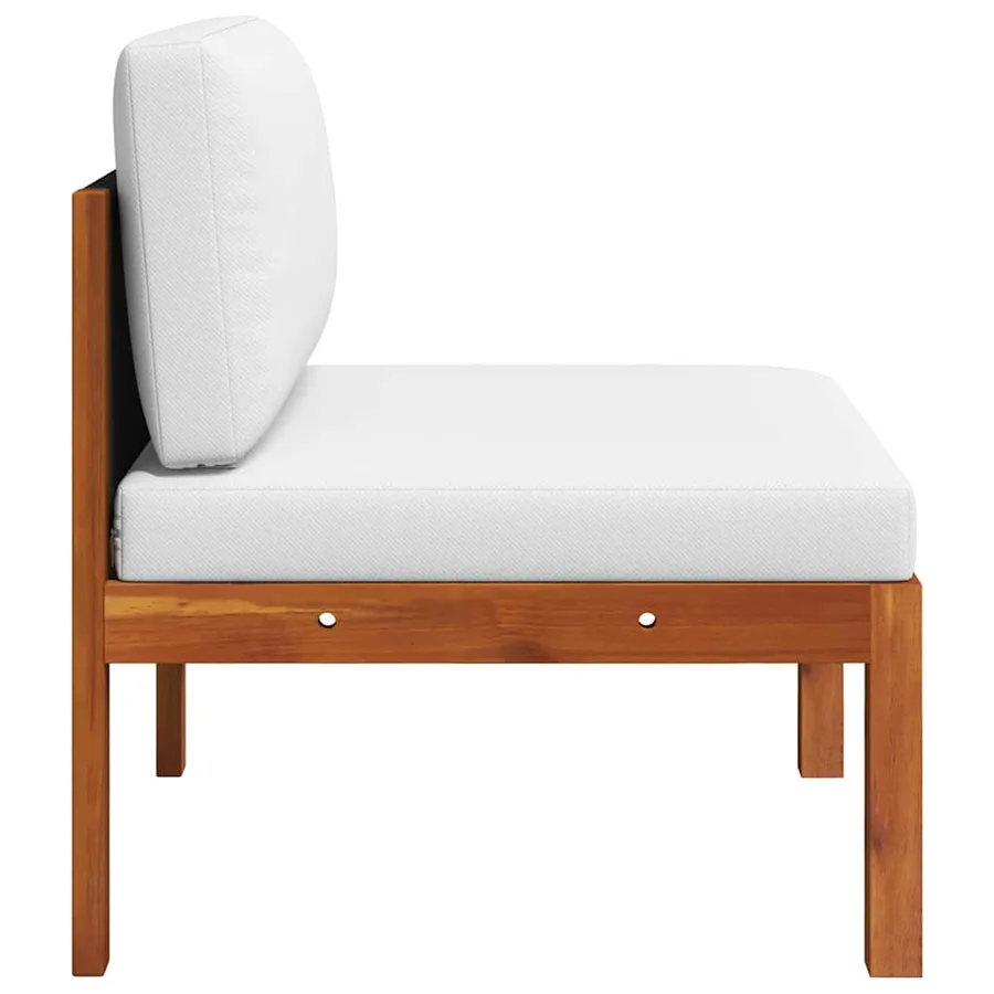 Canapé de jardin central avec coussins en bois d'acacia et corde - 5