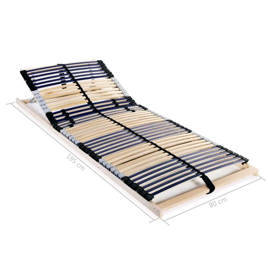 Sommiers à lattes sans matelas 2 pcs avec 42 lattes 80x200 cm - 7