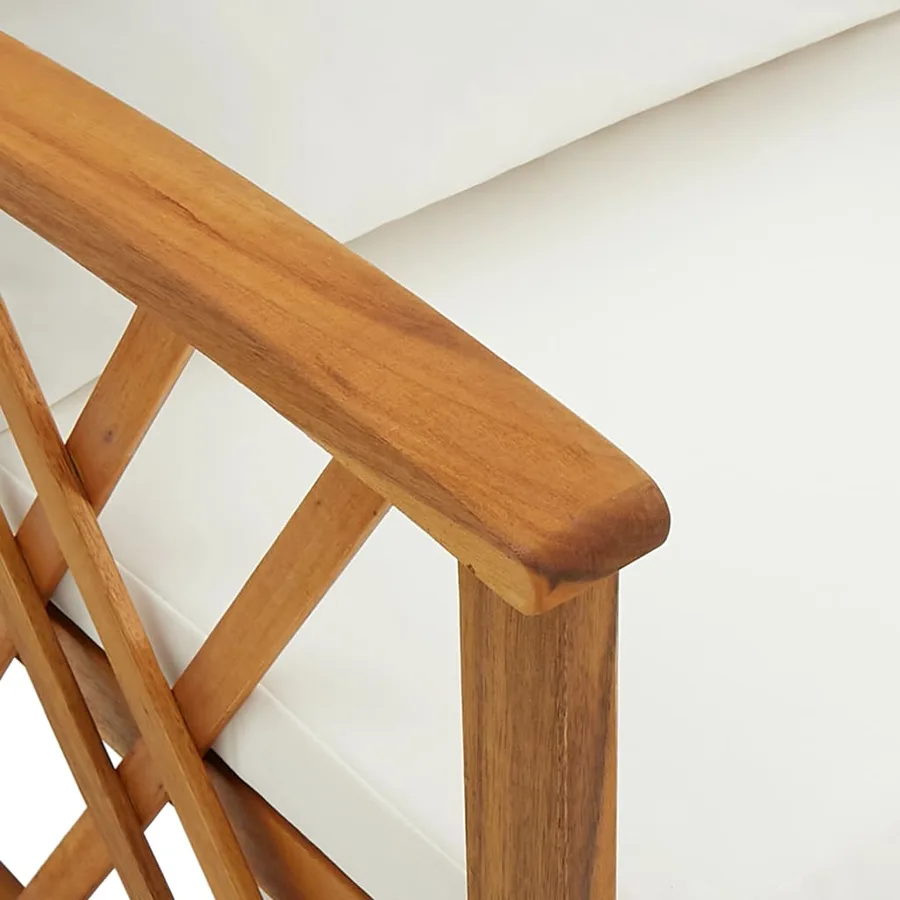 Salon de jardin 4 pcs avec coussins Bois d'acacia solide - 9
