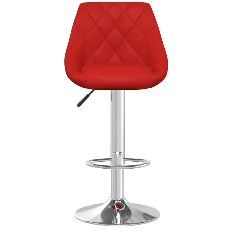 Tabourets de bar lot de 2 rouge bordeaux similicuir - 4