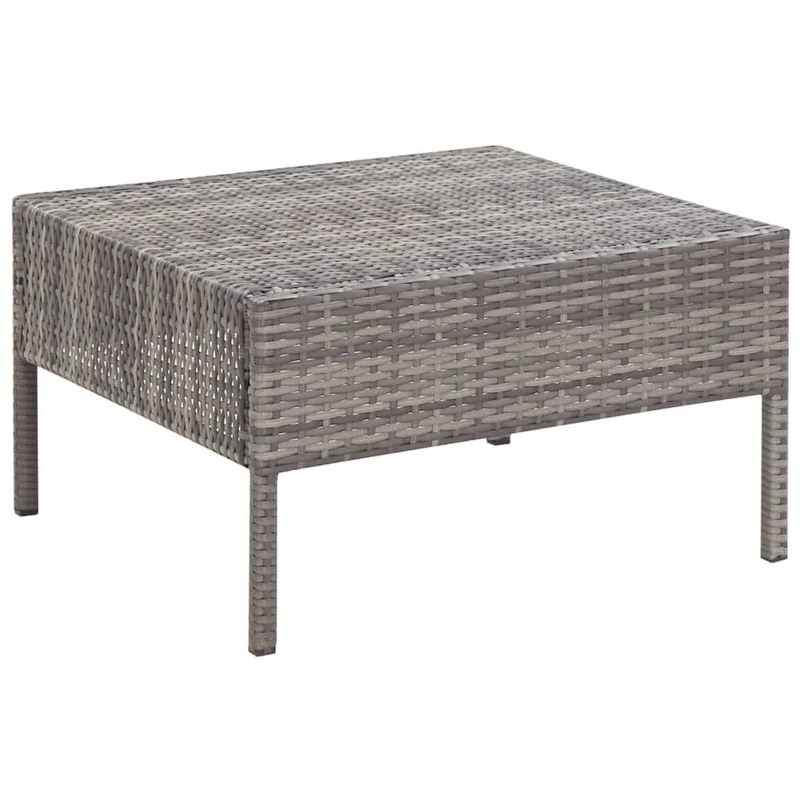 Salon de jardin 8 pcs avec coussins résine tressée gris - 15