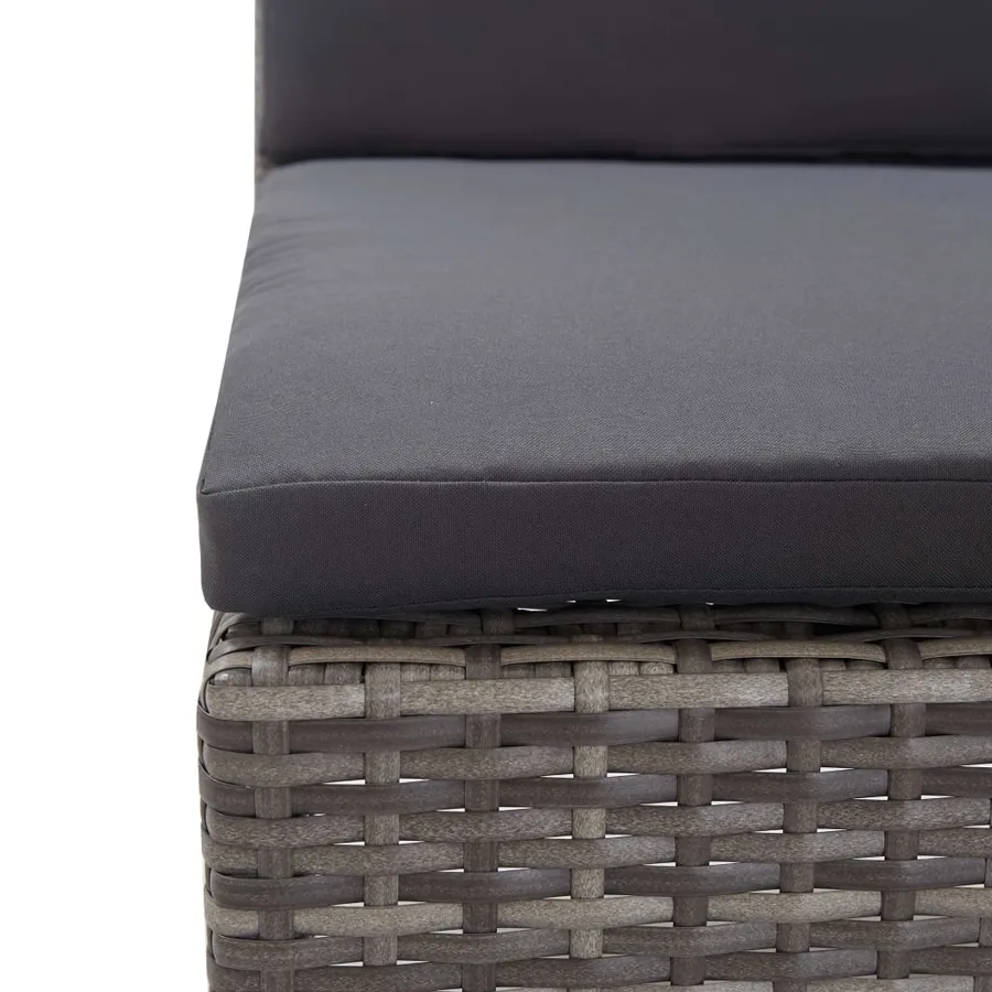 Salon de jardin 8 pcs avec coussins résine tressée gris - 16
