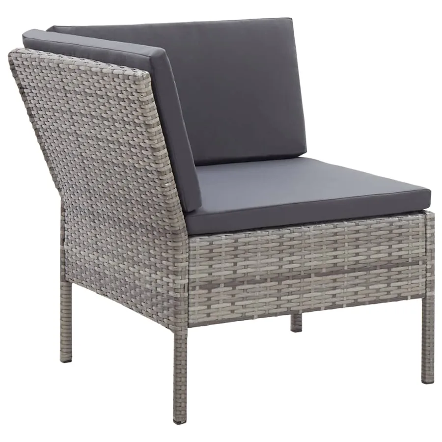 Salon de jardin 8 pcs avec coussins résine tressée gris - 8