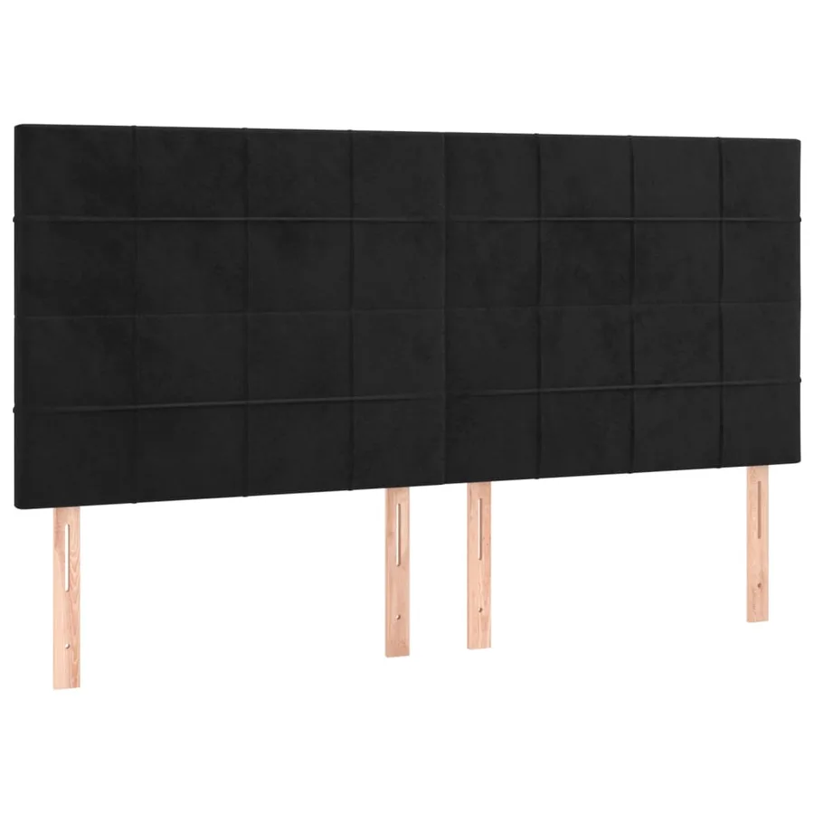 Tête de lit Noir 160x5x118/128 cm Velours - 2