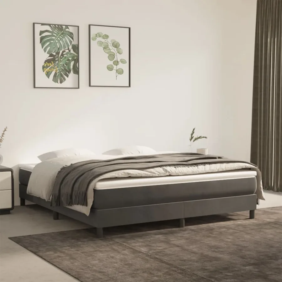 Matelas de lit à ressorts ensachés fermeté moyenne 183x213x20 cm velours