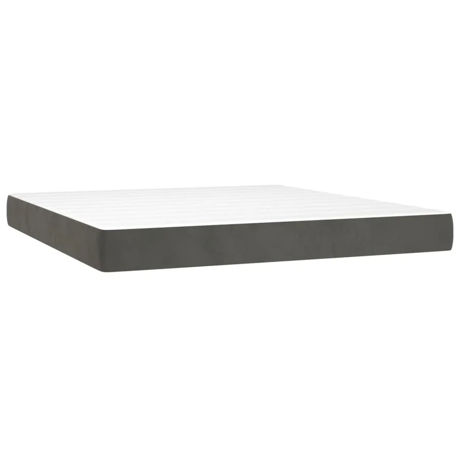 Matelas de lit à ressorts ensachés fermeté moyenne 183x213x20 cm velours - 2