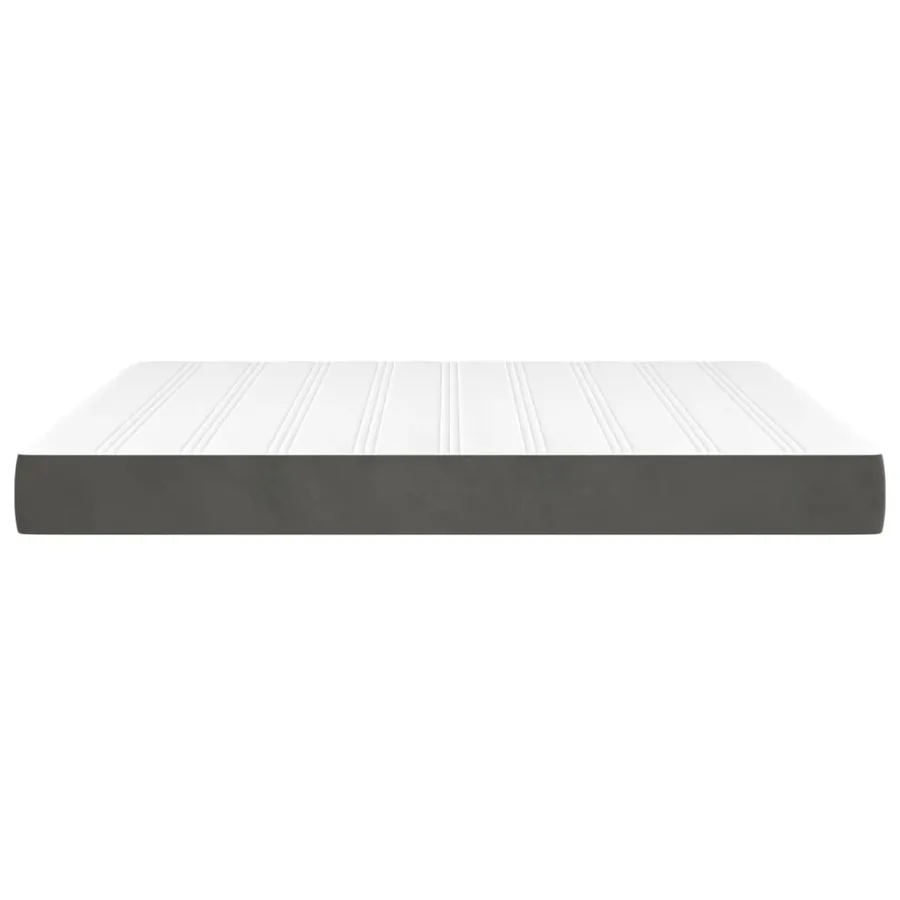 Matelas de lit à ressorts ensachés fermeté moyenne 183x213x20 cm velours - 4
