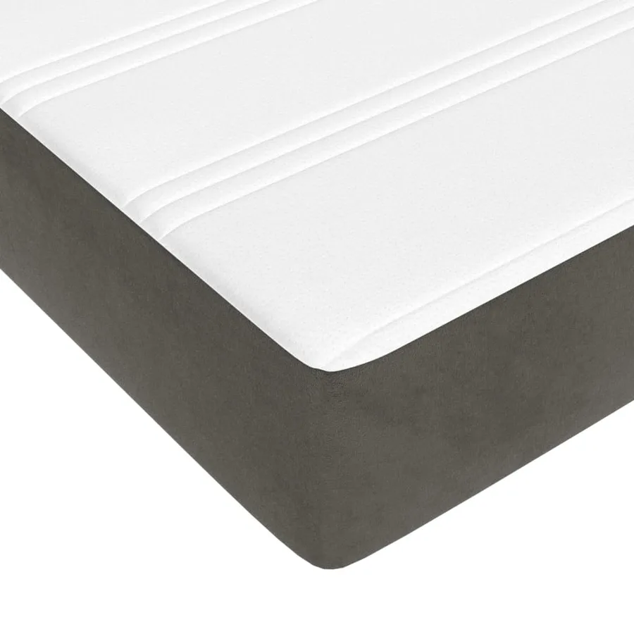 Matelas de lit à ressorts ensachés fermeté moyenne 183x213x20 cm velours - 5