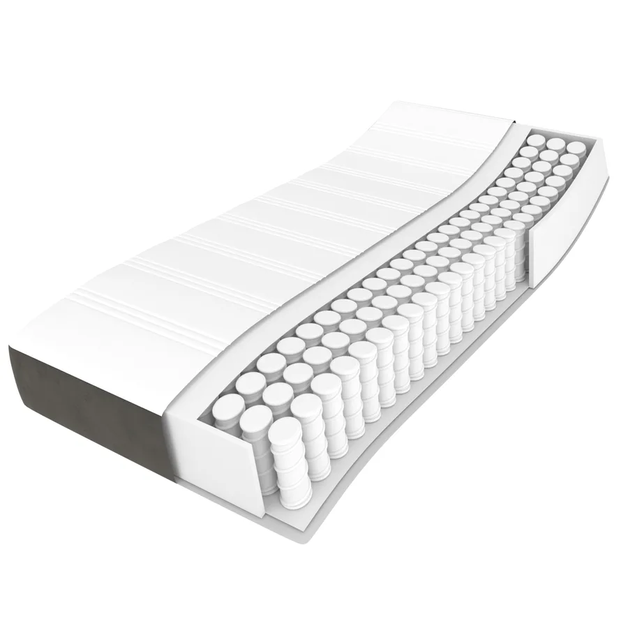 Matelas de lit à ressorts ensachés fermeté moyenne 183x213x20 cm velours - 8