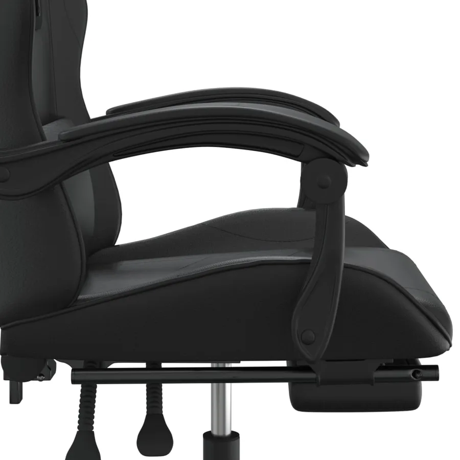 Chaise de jeu avec repose-pied Noir Similicuir - 10