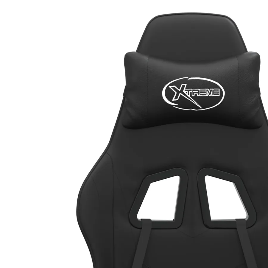 Chaise de jeu avec repose-pied Noir Similicuir - 12