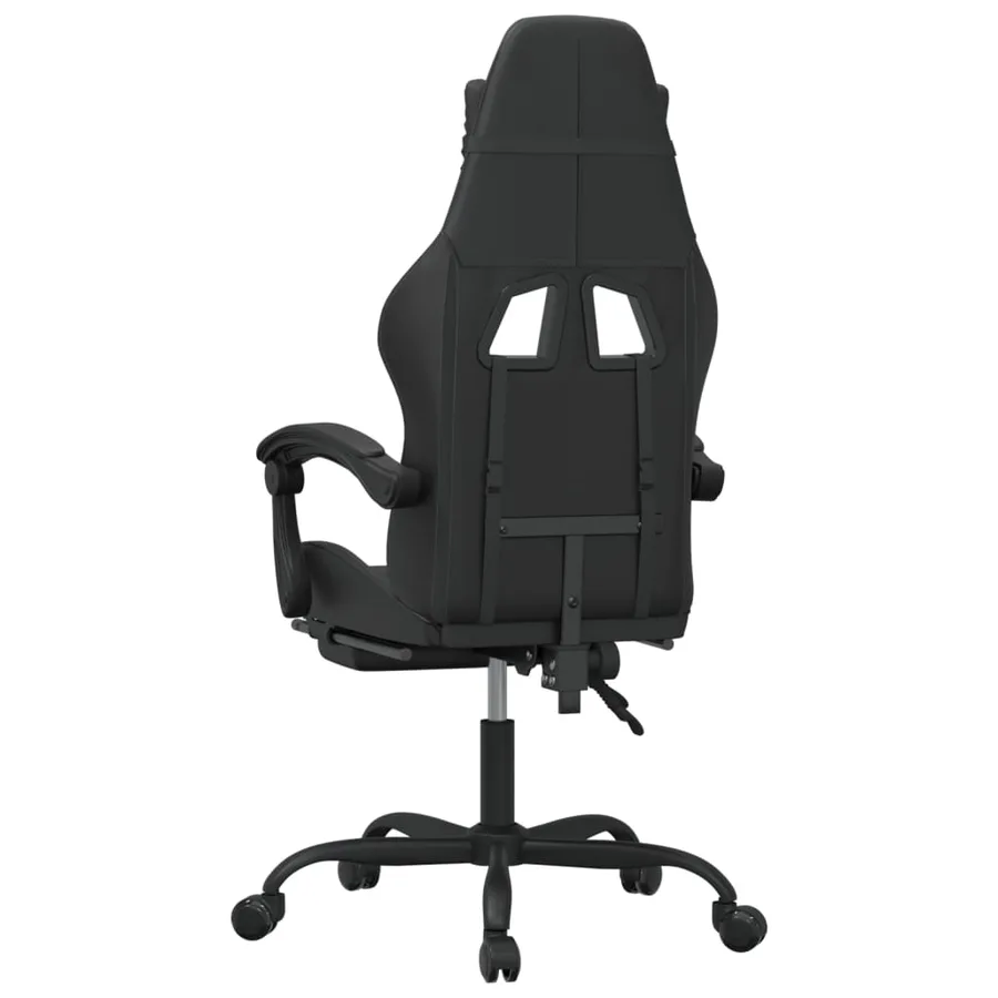 Chaise de jeu avec repose-pied Noir Similicuir - 5