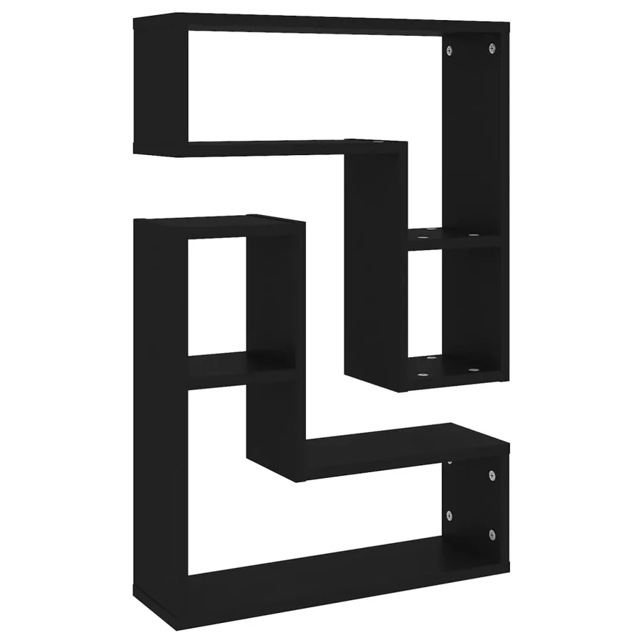 Étagères murales 2 pcs noir 50x15x50 cm bois d'ingénierie - 2