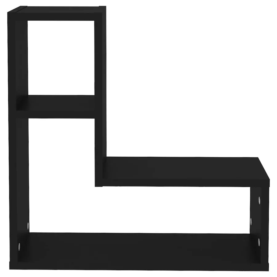 Étagères murales 2 pcs noir 50x15x50 cm bois d'ingénierie - 5