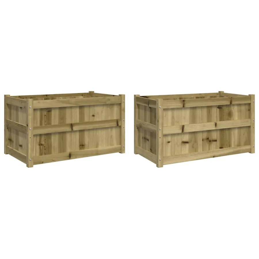 Jardinières 2 pcs bois de pin imprégné - 2