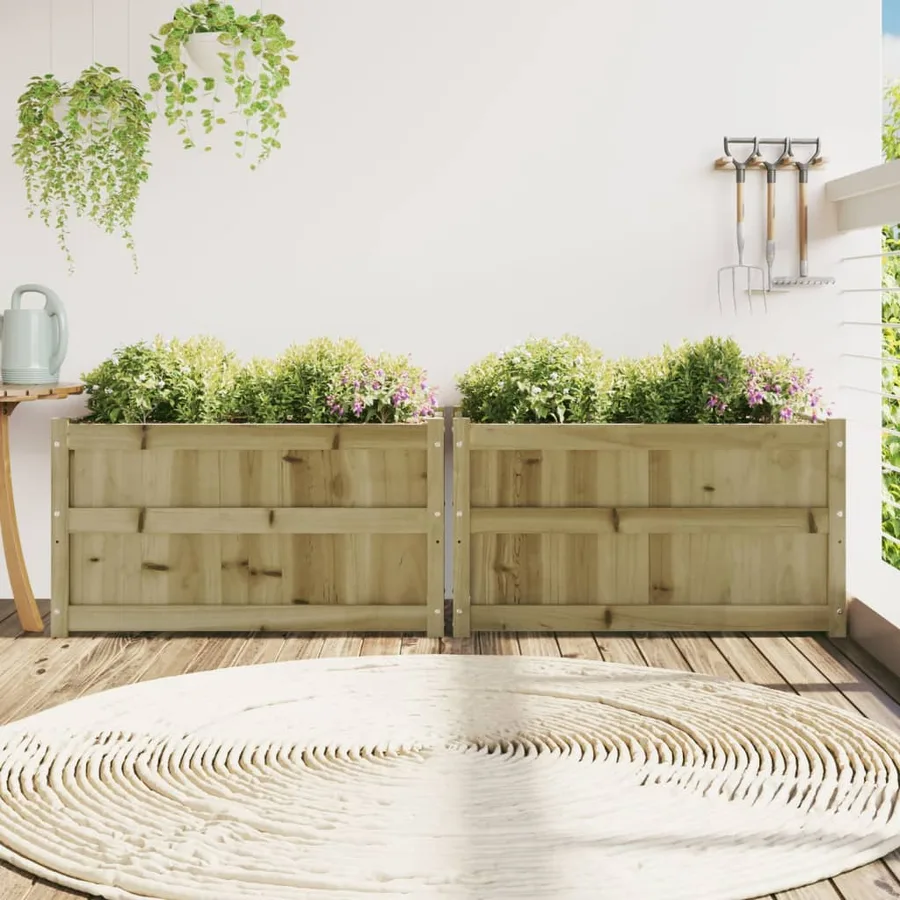 Jardinières 2 pcs bois de pin imprégné - 3
