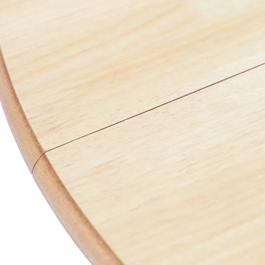 Table à manger Blanc et marron 106 cm Bois d'hévéa massif - 3