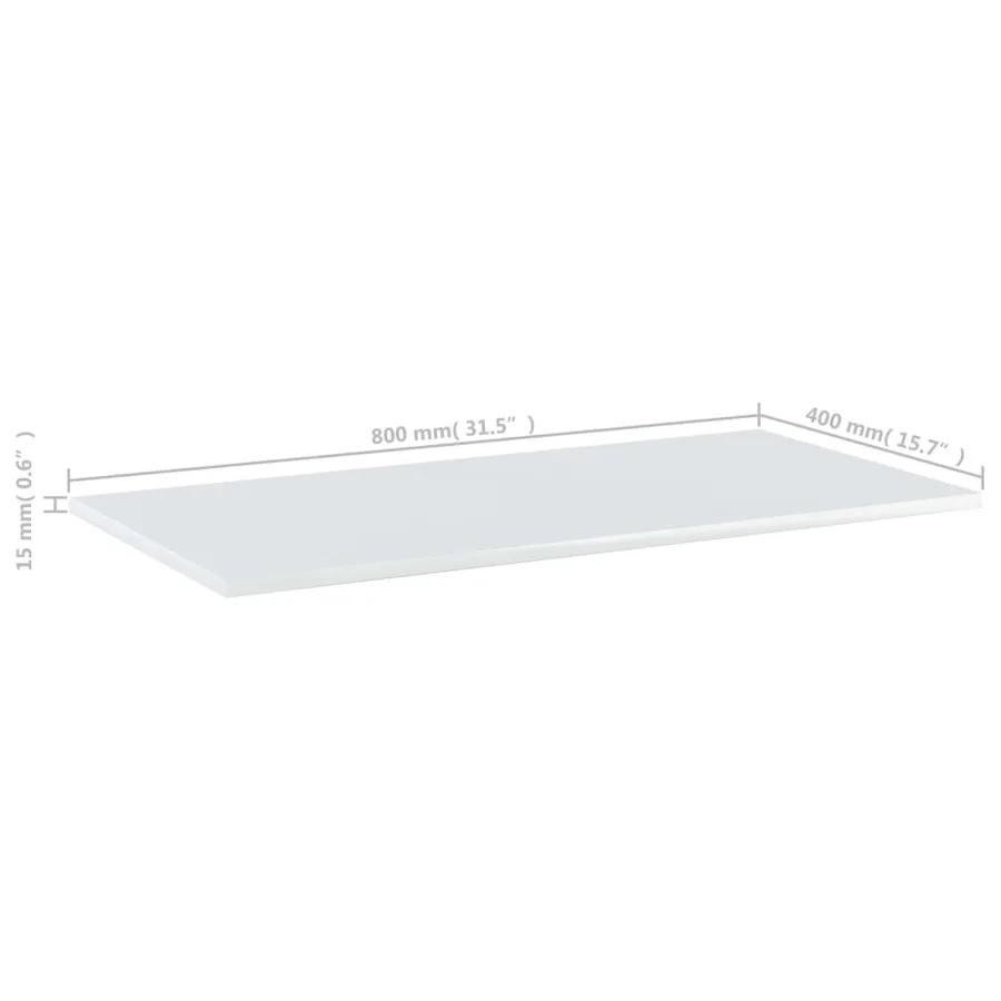 Panneaux bibliothèque 8pcs Blanc brillant 80x40x1,5cm Aggloméré - 6