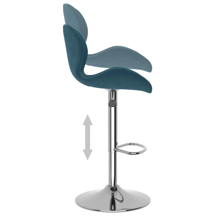 Tabourets de bar lot de 2 bleu velours - 8