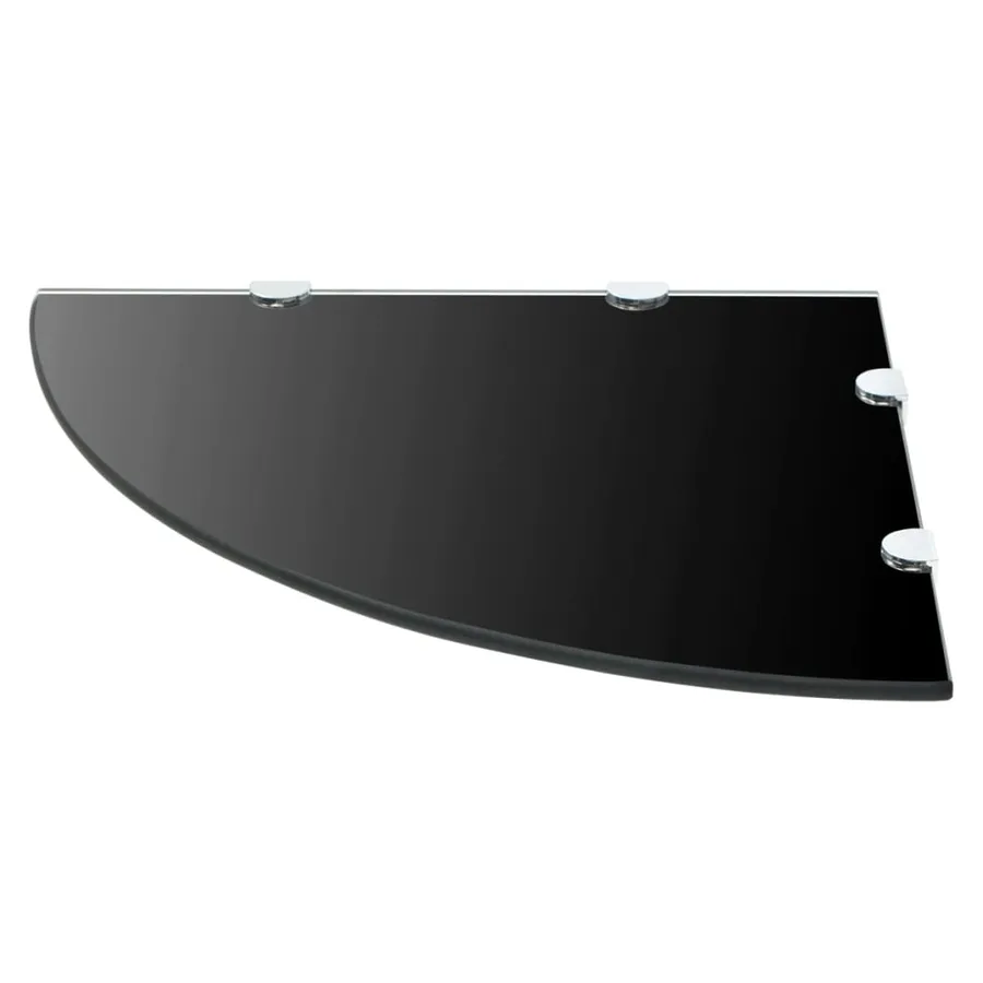 Étagère de coin avec supports chromés Verre Noir 45 x 45 cm - 2