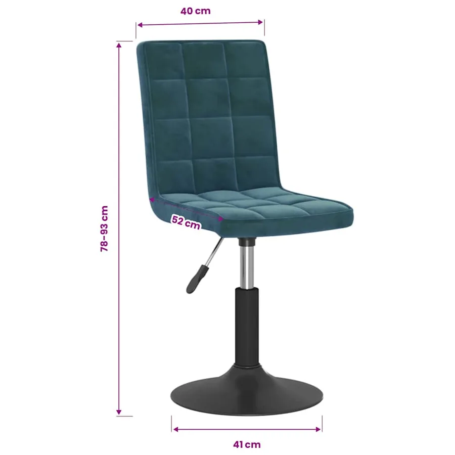 Chaises pivotantes à manger lot de 4 bleu velours - 10