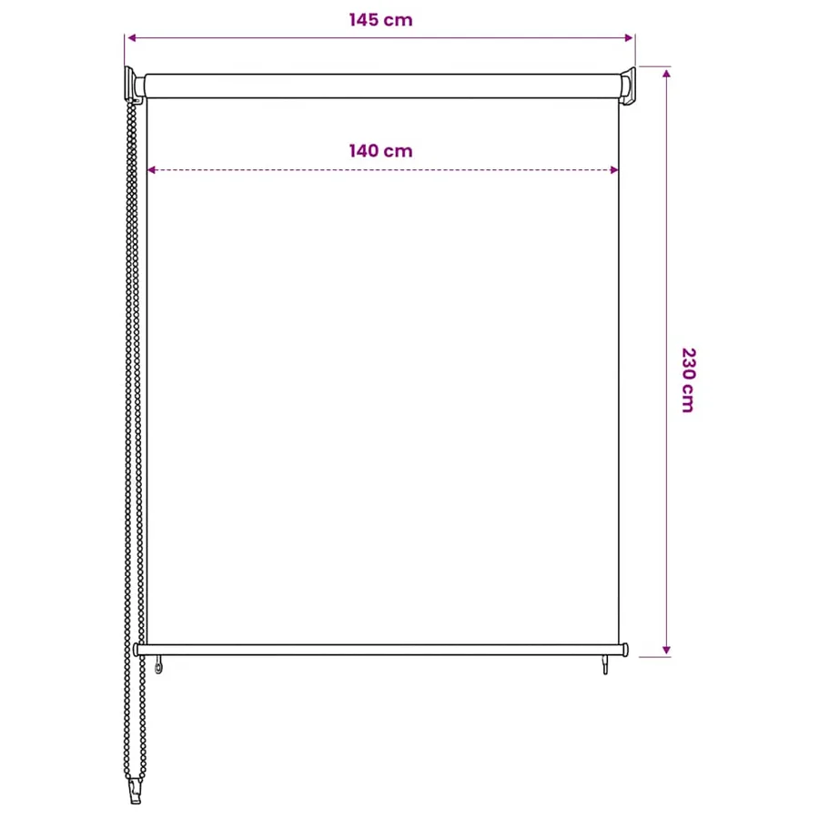 Store roulant d'extérieur 145 (l) x 230 (H) cm blanc - 6